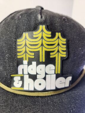 Decky Ridge & Holler Black Trucker Men's Adjustable Rope Mesh Back Outdoor Hat